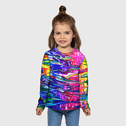 Лонгслив детский Красочный авангардный паттерн Fashion trend, цвет: 3D-принт — фото 2