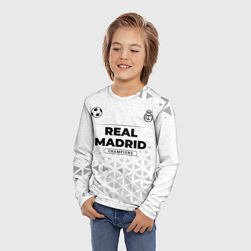 Детский лонгслив Real Madrid Champions Униформа / 3D-принт – фото 3