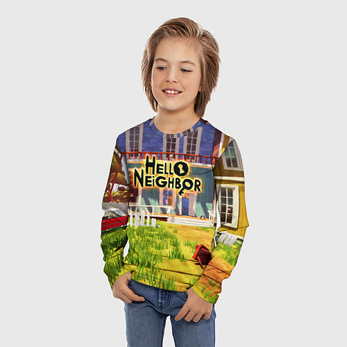 Детский лонгслив Hello Neighbor: Дом / 3D-принт – фото 3