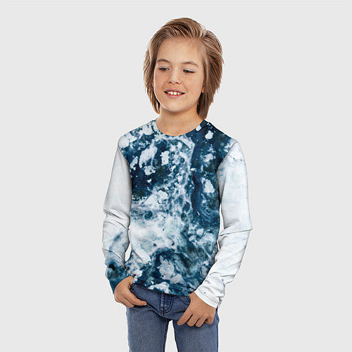 Детский лонгслив Замерзшие Лужи Зимы / 3D-принт – фото 3