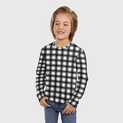 Лонгслив детский Black and white trendy checkered pattern, цвет: 3D-принт — фото 2