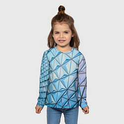 Лонгслив детский Абстрактная киберпанк броня - Голубой, цвет: 3D-принт — фото 2