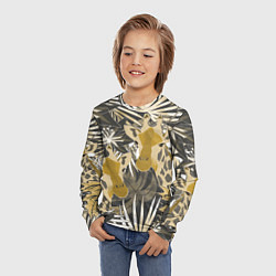Лонгслив детский Жирафы в тропиках, цвет: 3D-принт — фото 2