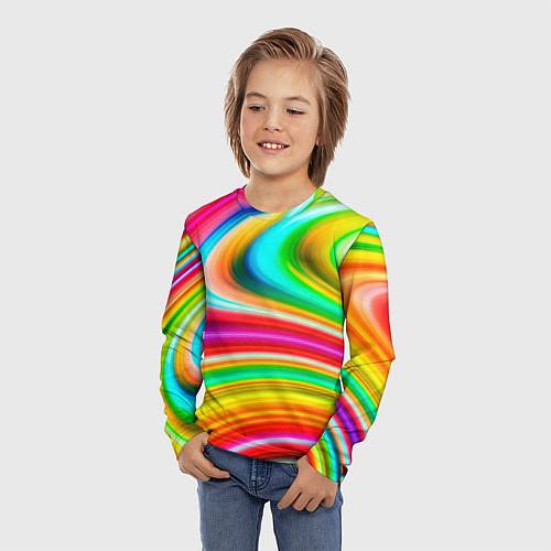 Детский лонгслив Rainbow colors / 3D-принт – фото 3