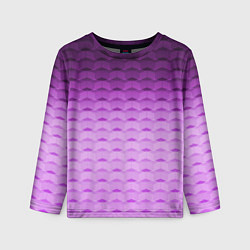 Лонгслив детский Фиолетово-розовый геометрический узор Градиент, цвет: 3D-принт