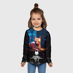 Лонгслив детский Stray Cat: Бродячий Кот, цвет: 3D-принт — фото 2