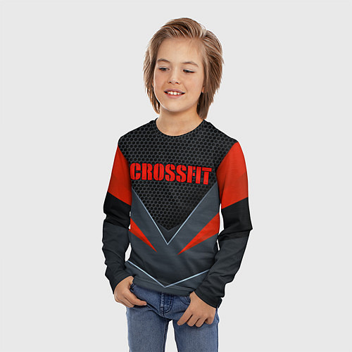 Детский лонгслив CrossFit - Техно броня / 3D-принт – фото 3