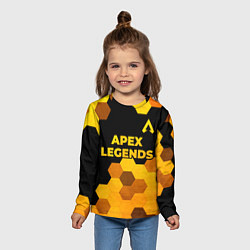 Лонгслив детский Apex Legends - gold gradient: символ сверху, цвет: 3D-принт — фото 2