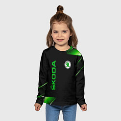 Лонгслив детский Skoda Sport Абстракция, цвет: 3D-принт — фото 2
