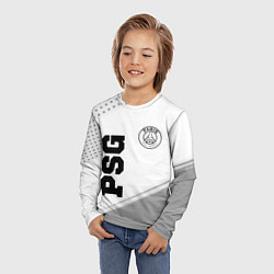 Лонгслив детский PSG sport на светлом фоне: символ и надпись вертик, цвет: 3D-принт — фото 2