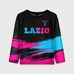 Детский лонгслив Lazio - neon gradient: символ сверху