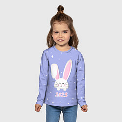 Лонгслив детский Кролик - символ 2023 года, цвет: 3D-принт — фото 2