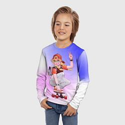 Лонгслив детский Девушка на скейте!, цвет: 3D-принт — фото 2