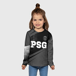 Лонгслив детский PSG sport на темном фоне: символ сверху, цвет: 3D-принт — фото 2