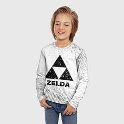 Лонгслив детский Zelda с потертостями на светлом фоне, цвет: 3D-принт — фото 2