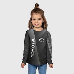 Лонгслив детский Toyota - серая абстракция, цвет: 3D-принт — фото 2