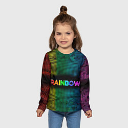 Лонгслив детский Радужные точки - Rainbow, цвет: 3D-принт — фото 2