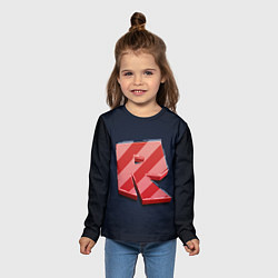 Лонгслив детский Roblox red - Роблокс полосатый логотип, цвет: 3D-принт — фото 2