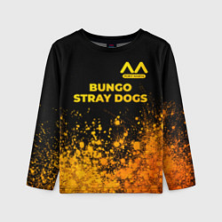 Лонгслив детский Bungo Stray Dogs - gold gradient: символ сверху, цвет: 3D-принт