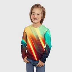 Лонгслив детский Яркие размытые полосы, цвет: 3D-принт — фото 2