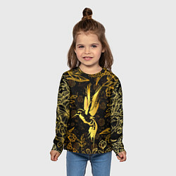 Лонгслив детский Золотая колибри, цвет: 3D-принт — фото 2