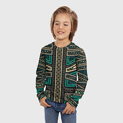 Лонгслив детский Узоры кольчуга, цвет: 3D-принт — фото 2