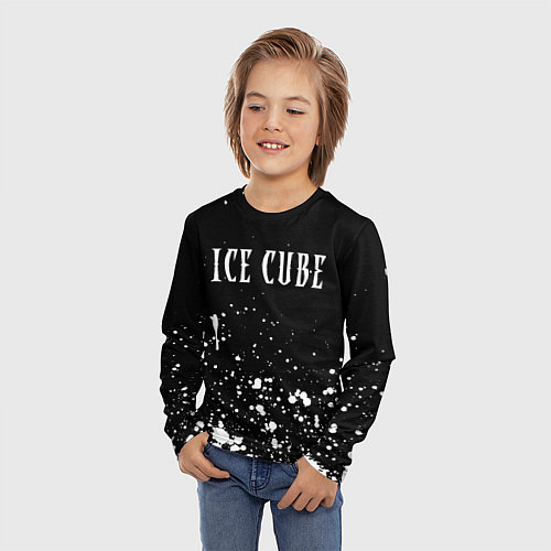 Детский лонгслив Ice Cube - брызги краски / 3D-принт – фото 3