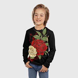 Лонгслив детский Прекрасные розы, цвет: 3D-принт — фото 2