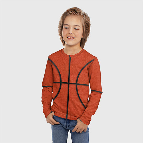Детский лонгслив Стандартный баскетбольный мяч / 3D-принт – фото 3