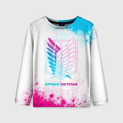 Лонгслив детский Attack on Titan neon gradient style, цвет: 3D-принт