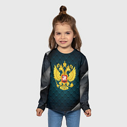 Лонгслив детский Герб России из золота, цвет: 3D-принт — фото 2