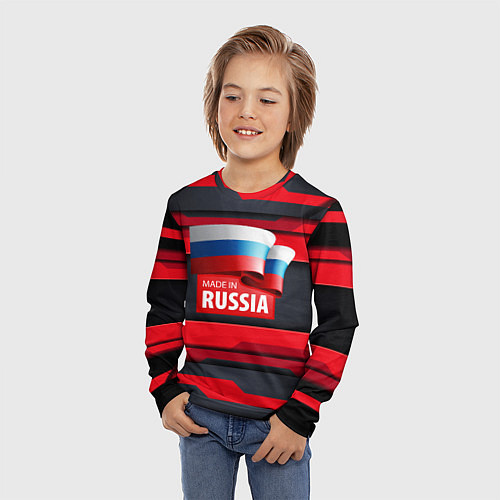 Детский лонгслив Red & Black - Russia / 3D-принт – фото 3
