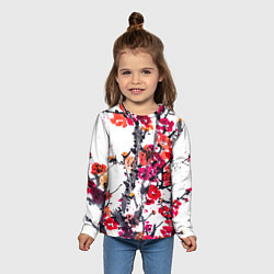 Лонгслив детский Живописная ветка сакуры, цвет: 3D-принт — фото 2
