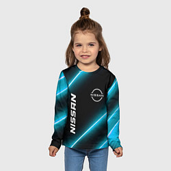 Лонгслив детский Nissan неоновые лампы, цвет: 3D-принт — фото 2