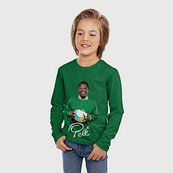 Лонгслив детский Пеле PELE легенда футбола, цвет: 3D-принт — фото 2