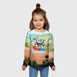 Лонгслив детский Cuphead природа, цвет: 3D-принт — фото 2
