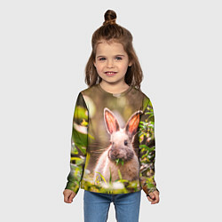 Лонгслив детский Милый кролик, цвет: 3D-принт — фото 2