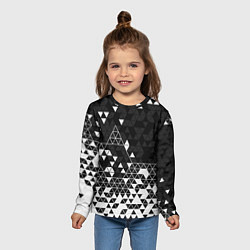 Лонгслив детский Геометрические грани, цвет: 3D-принт — фото 2