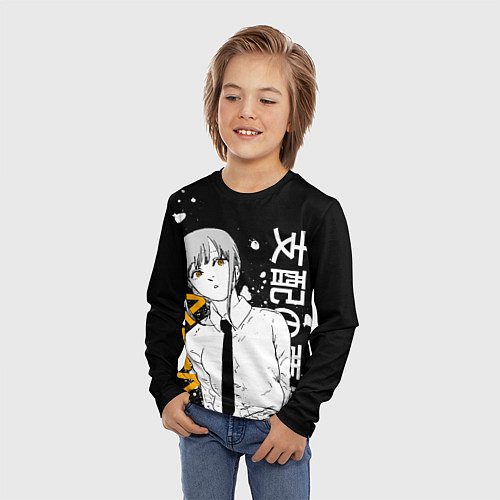 Детский лонгслив Демон контроля - Человек-бензопила - Макима / 3D-принт – фото 3