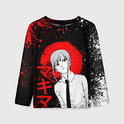 Лонгслив детский Человек-бензопила - манга - Макима, цвет: 3D-принт