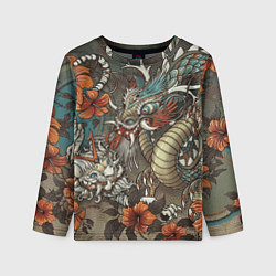 Лонгслив детский Тигр и дракон мифические, цвет: 3D-принт