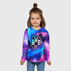 Лонгслив детский Borussia неоновый космос, цвет: 3D-принт — фото 2