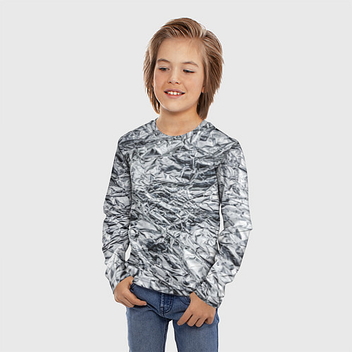Детский лонгслив Фольга и серебро в модном дизайне / 3D-принт – фото 3