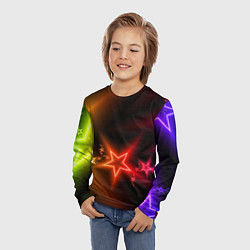Лонгслив детский Звёзды с неоновым свечением, цвет: 3D-принт — фото 2
