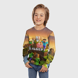 Лонгслив детский Альберт Minecraft, цвет: 3D-принт — фото 2