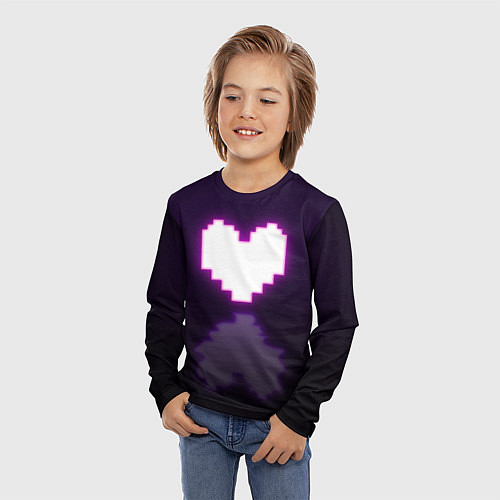 Детский лонгслив Undertale heart neon / 3D-принт – фото 3