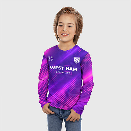Детский лонгслив West Ham legendary sport grunge / 3D-принт – фото 3