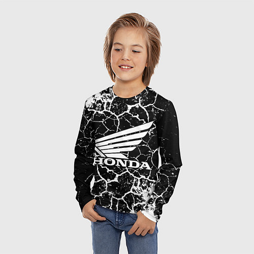 Детский лонгслив Honda logo арт / 3D-принт – фото 3