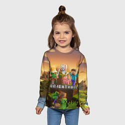 Лонгслив детский Валентина Minecraft, цвет: 3D-принт — фото 2