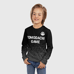 Лонгслив детский Tomodachi Game glitch на темном фоне: символ сверх, цвет: 3D-принт — фото 2